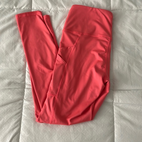 Coral pink activewear leggings - Picture 1 of 4